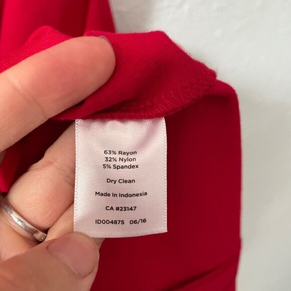 Talbots Red Sleeveless Classic Career Sheath Dress Women's Size 6 Square Neck - Picture 6 of 8